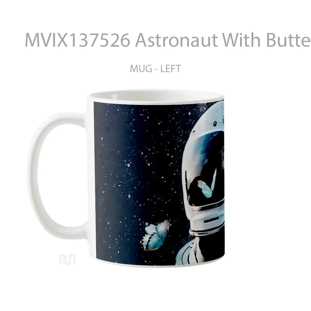 Mug Astronaut With Butterflies Gelas Hewan Lucu - All-side / Desain