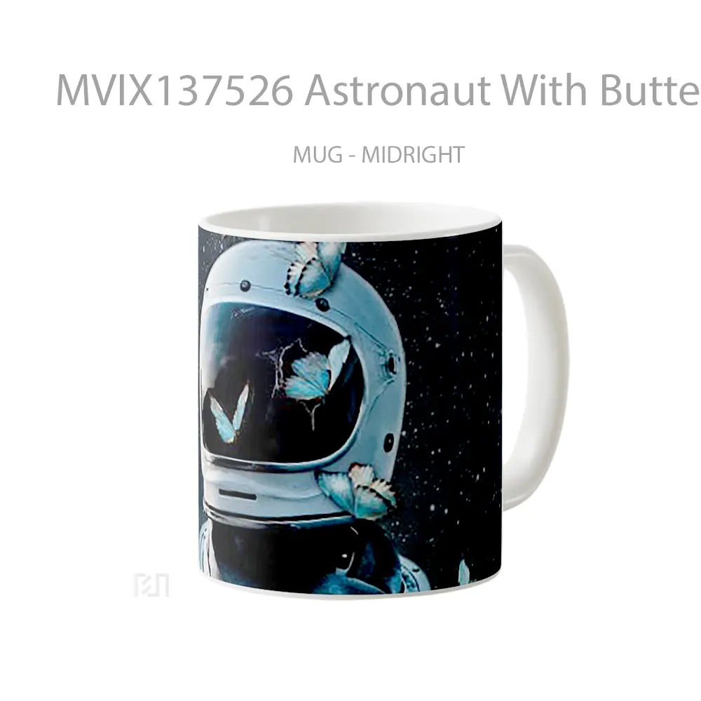 Mug Astronaut With Butterflies Gelas Hewan Lucu - All-side / Desain