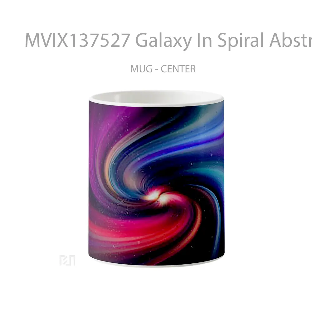 Mug Galaxy In Spiral Abstract Gelas Seni Modern