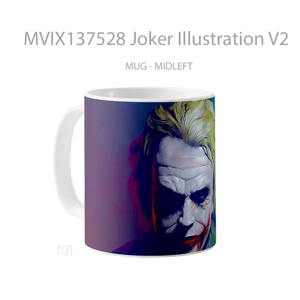 Mug Joker Illustration V2 Gelas Superhero - All-side / Desain