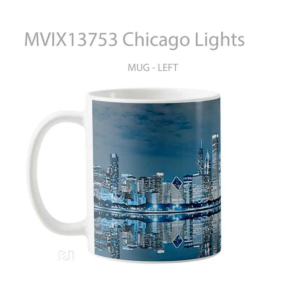 Mug Chicago Lights Gelas Keramik Unik - All-side / Desain