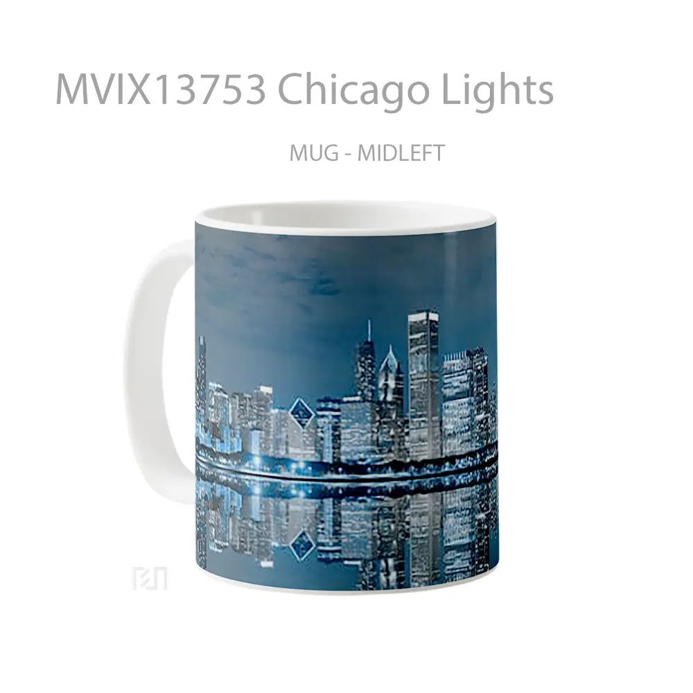 Mug Chicago Lights Gelas Keramik Unik - All-side / Desain