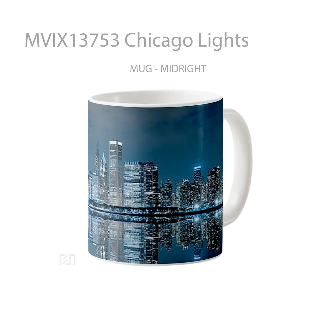 Mug Chicago Lights Gelas Keramik Unik - All-side / Desain