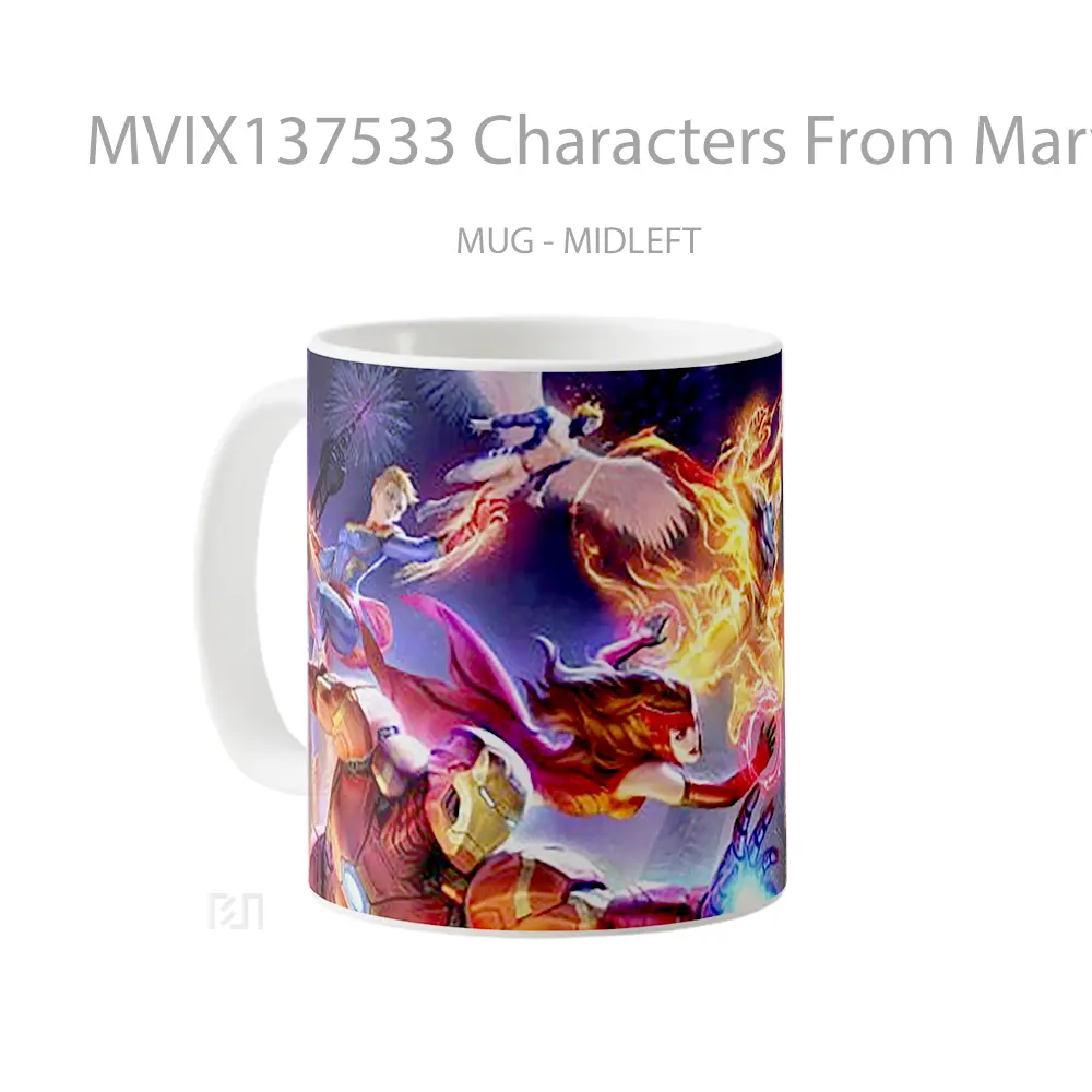 Mug Characters From Marvel Gelas Superhero - All-side / Desain