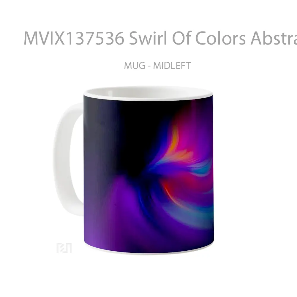 Mug Swirl Of Colors Abstract Gelas Seni Modern - All-side / Desain