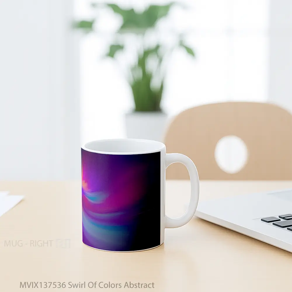 Mug Swirl Of Colors Abstract Gelas Seni Modern - All-side / Desain