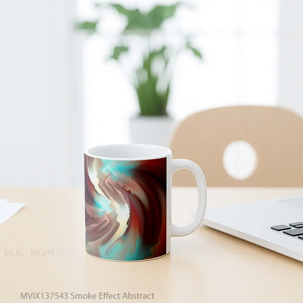 Mug Smoke Effect Abstract Gelas Seni Modern - All-side / Desain