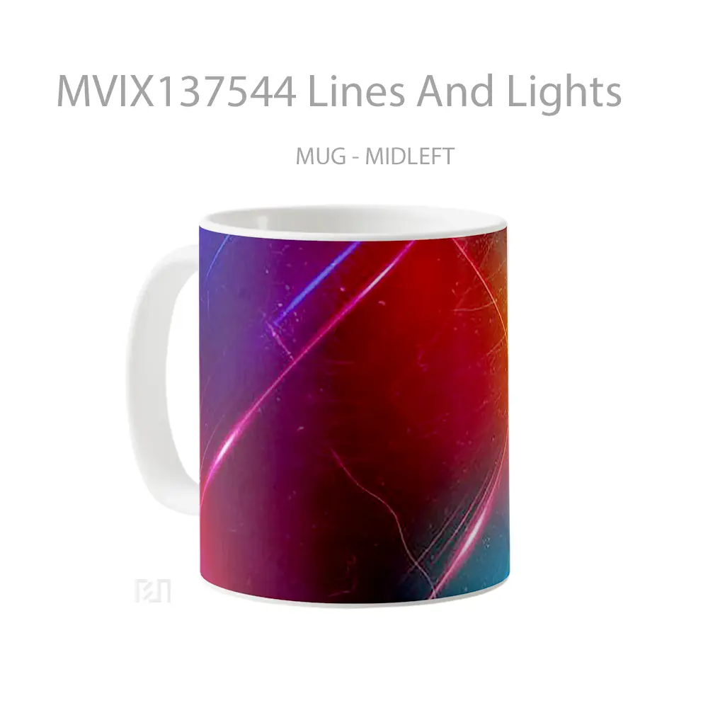 Mug Lines And Lights Gelas Keramik Unik - All-side / Desain