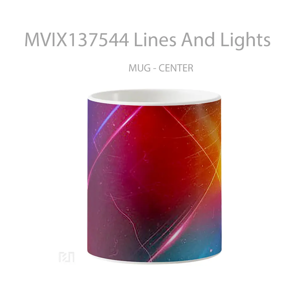 Mug Keramik Premium SNI - Mug Lines And Lights Gelas Keramik Unik