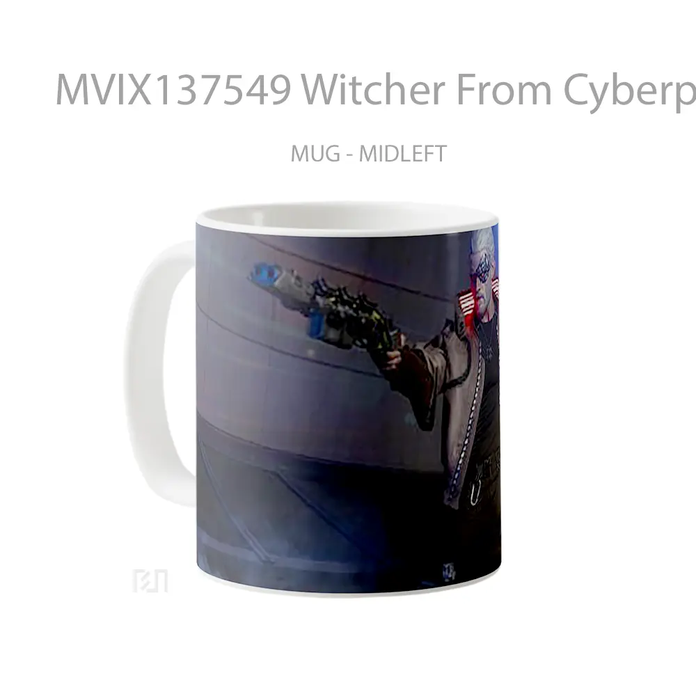 Mug Witcher From Cyberpunk 2077 Cangkir Gamer - All-side / Desain