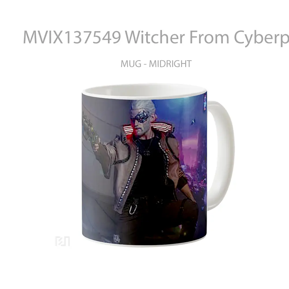 Mug Witcher From Cyberpunk 2077 Cangkir Gamer - All-side / Desain