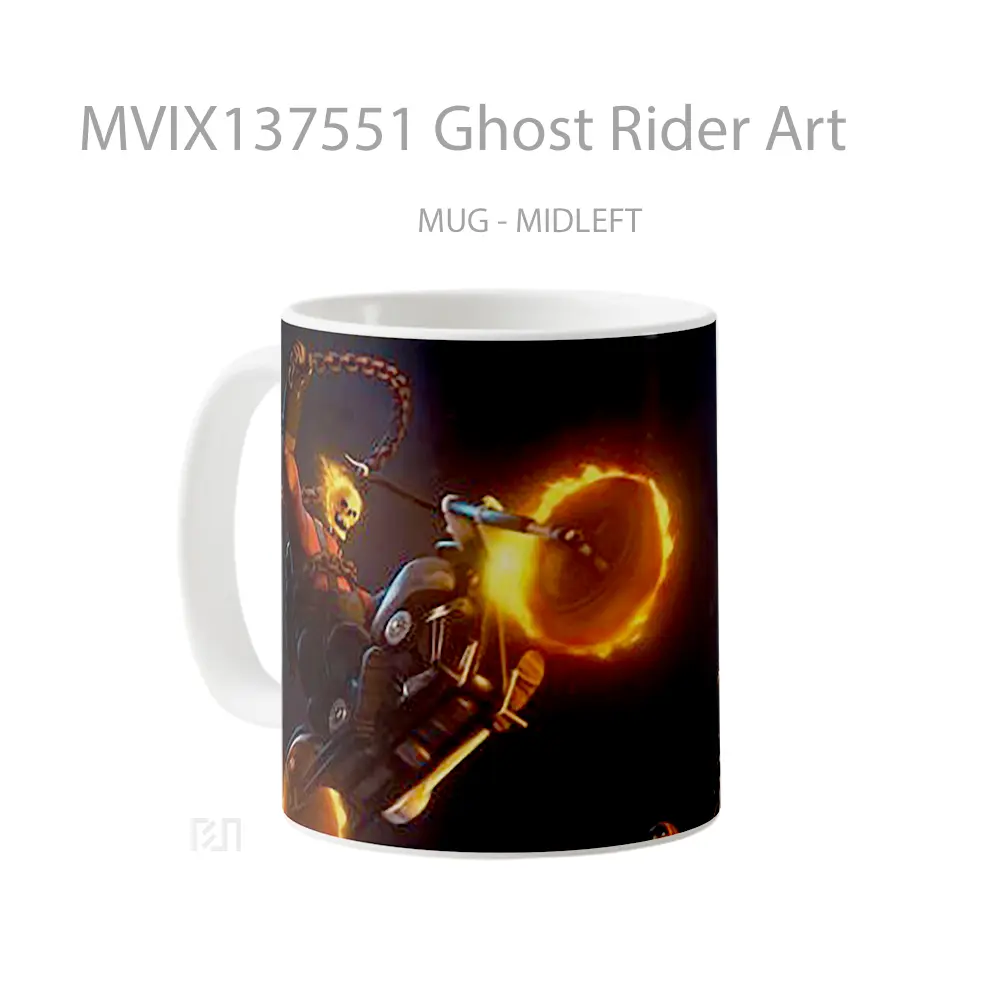Mug Ghost Rider Art Gelas Superhero - All-side / Desain