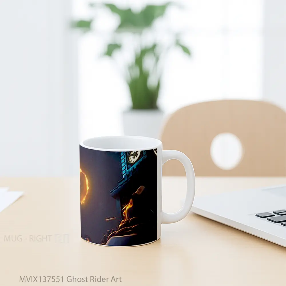 Mug Ghost Rider Art Gelas Superhero - All-side / Desain