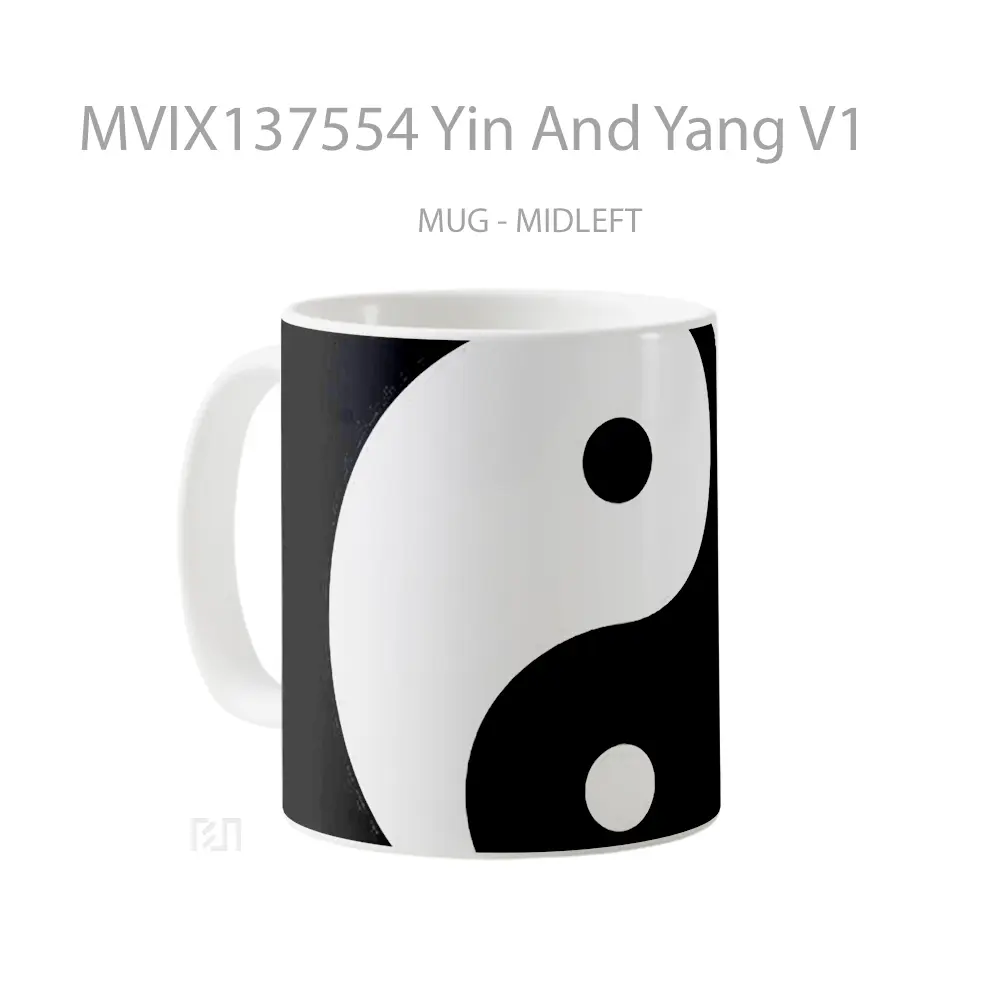 Mug Yin And Yang V1 Gelas Keramik Unik - All-side / Desain