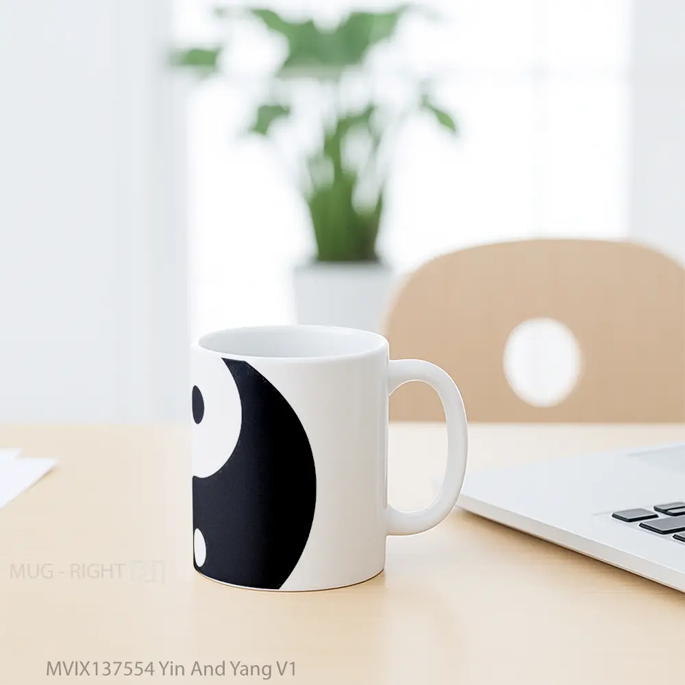 Mug Yin And Yang V1 Gelas Keramik Unik - All-side / Desain