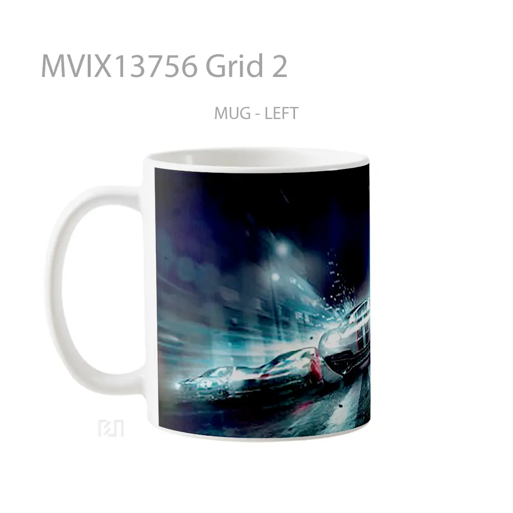 Mug Grid 2 Gelas Keramik Unik - All-side / Desain