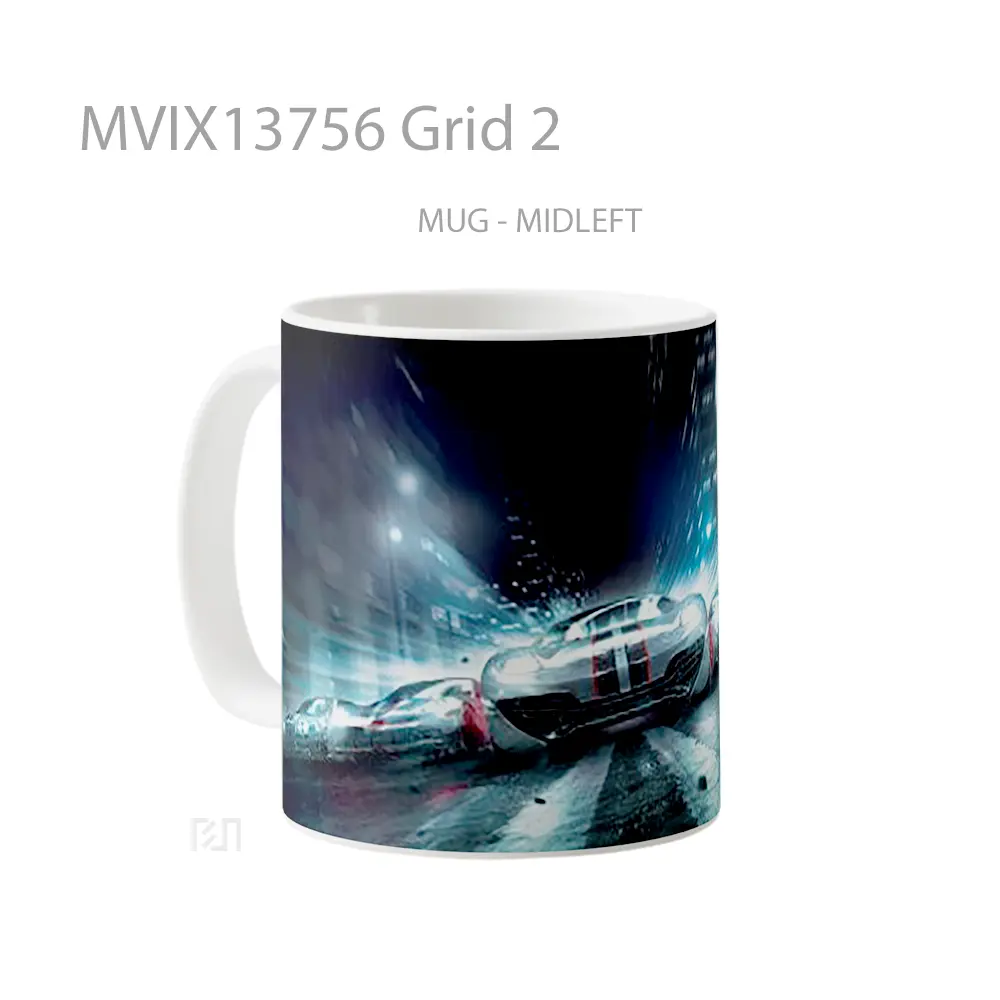 Mug Grid 2 Gelas Keramik Unik - All-side / Desain