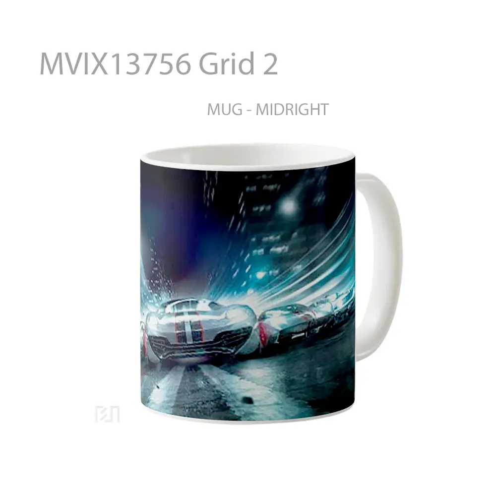 Mug Grid 2 Gelas Keramik Unik - All-side / Desain