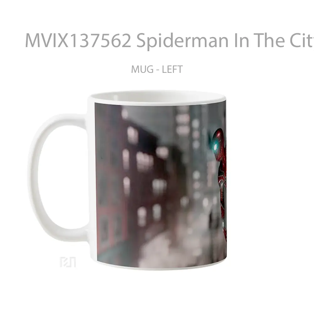 Mug Spiderman In The City Gelas Superhero - All-side / Desain