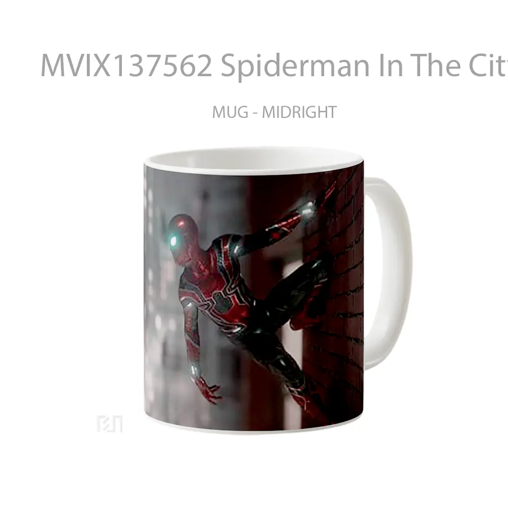 Mug Spiderman In The City Gelas Superhero - All-side / Desain