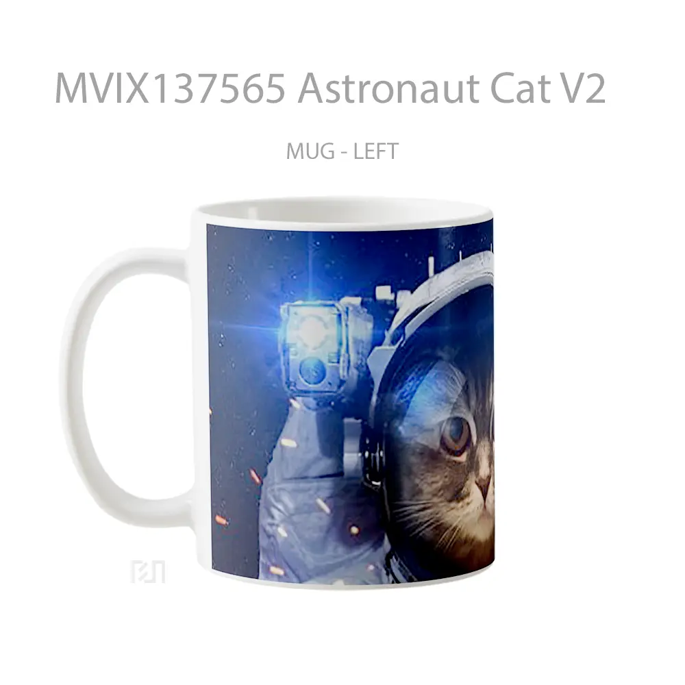 Mug Astronaut Cat V2 Gelas Hewan Lucu - All-side / Desain