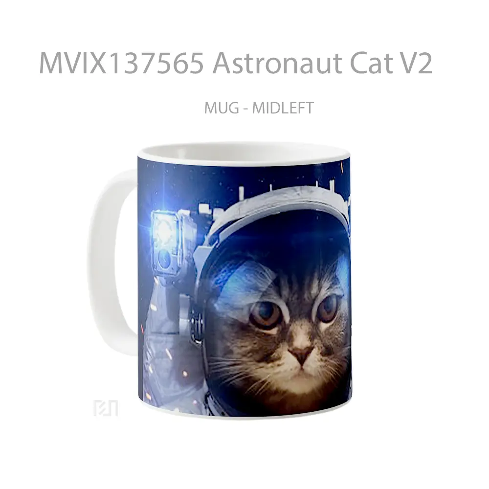 Mug Astronaut Cat V2 Gelas Hewan Lucu - All-side / Desain