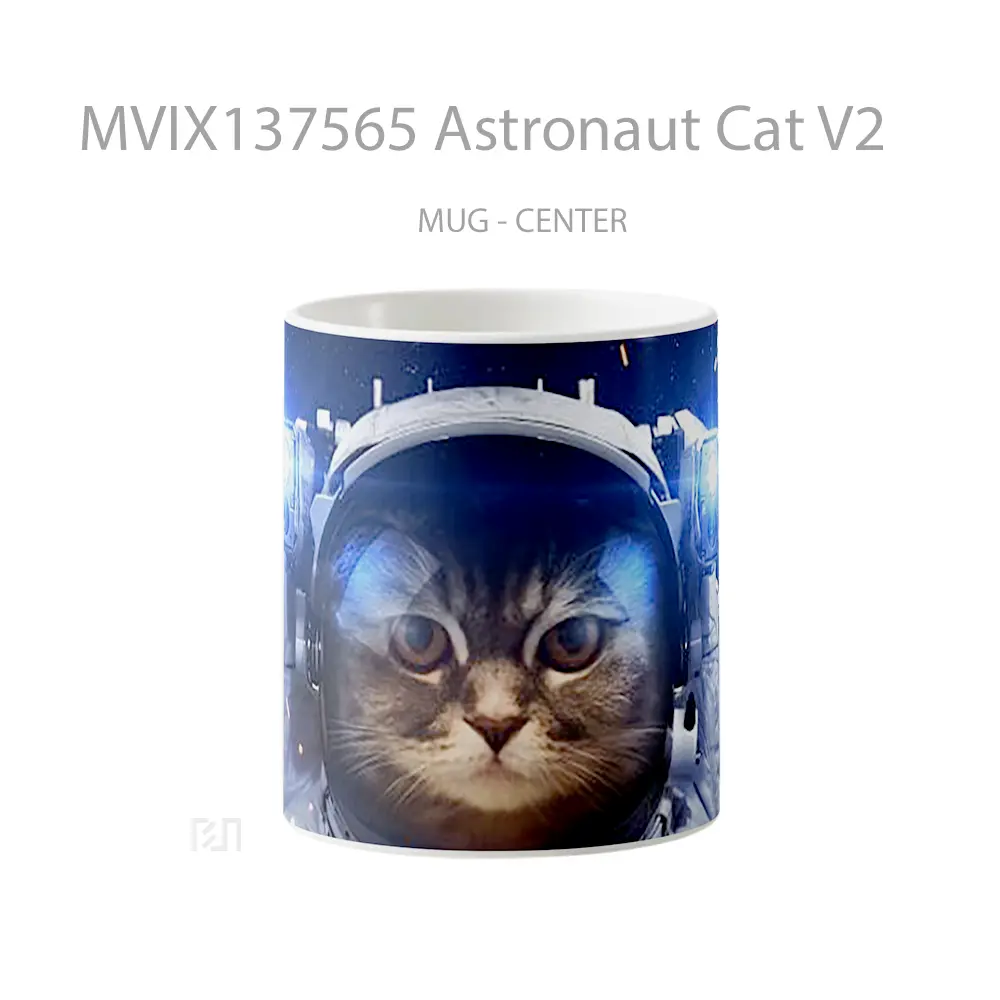 Mug Astronaut Cat V2 Gelas Hewan Lucu