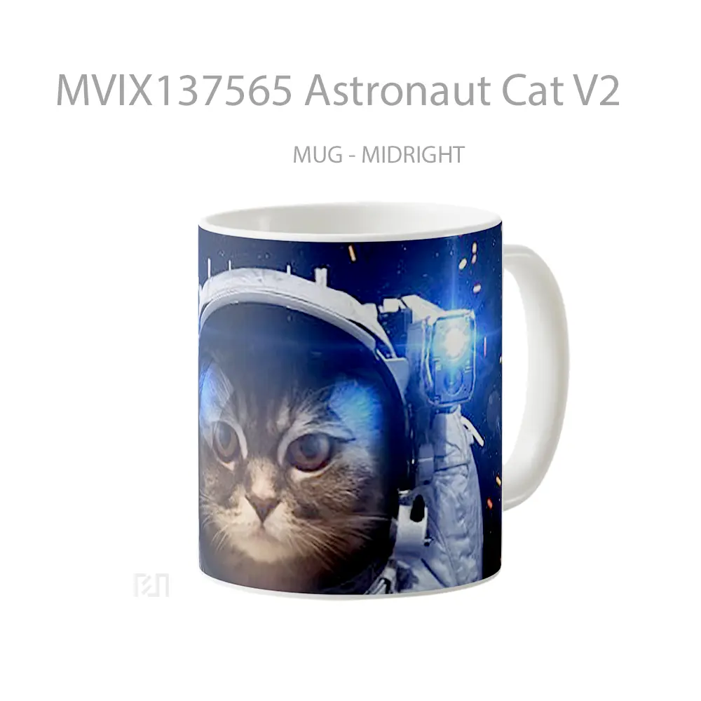 Mug Astronaut Cat V2 Gelas Hewan Lucu - All-side / Desain