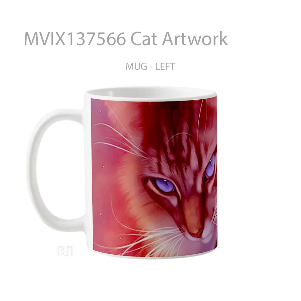 Mug Cat Artwork Gelas Hewan Lucu - All-side / Desain