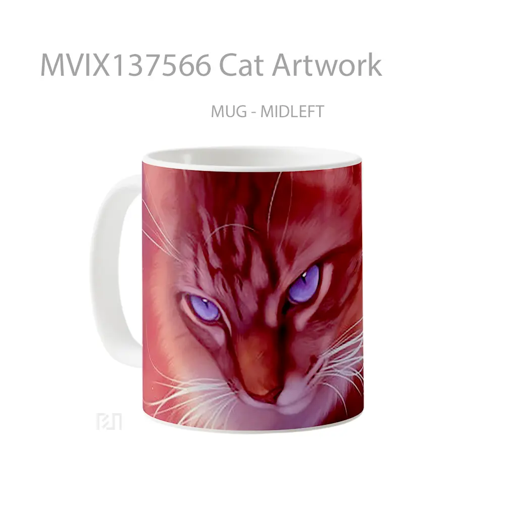 Mug Cat Artwork Gelas Hewan Lucu - All-side / Desain