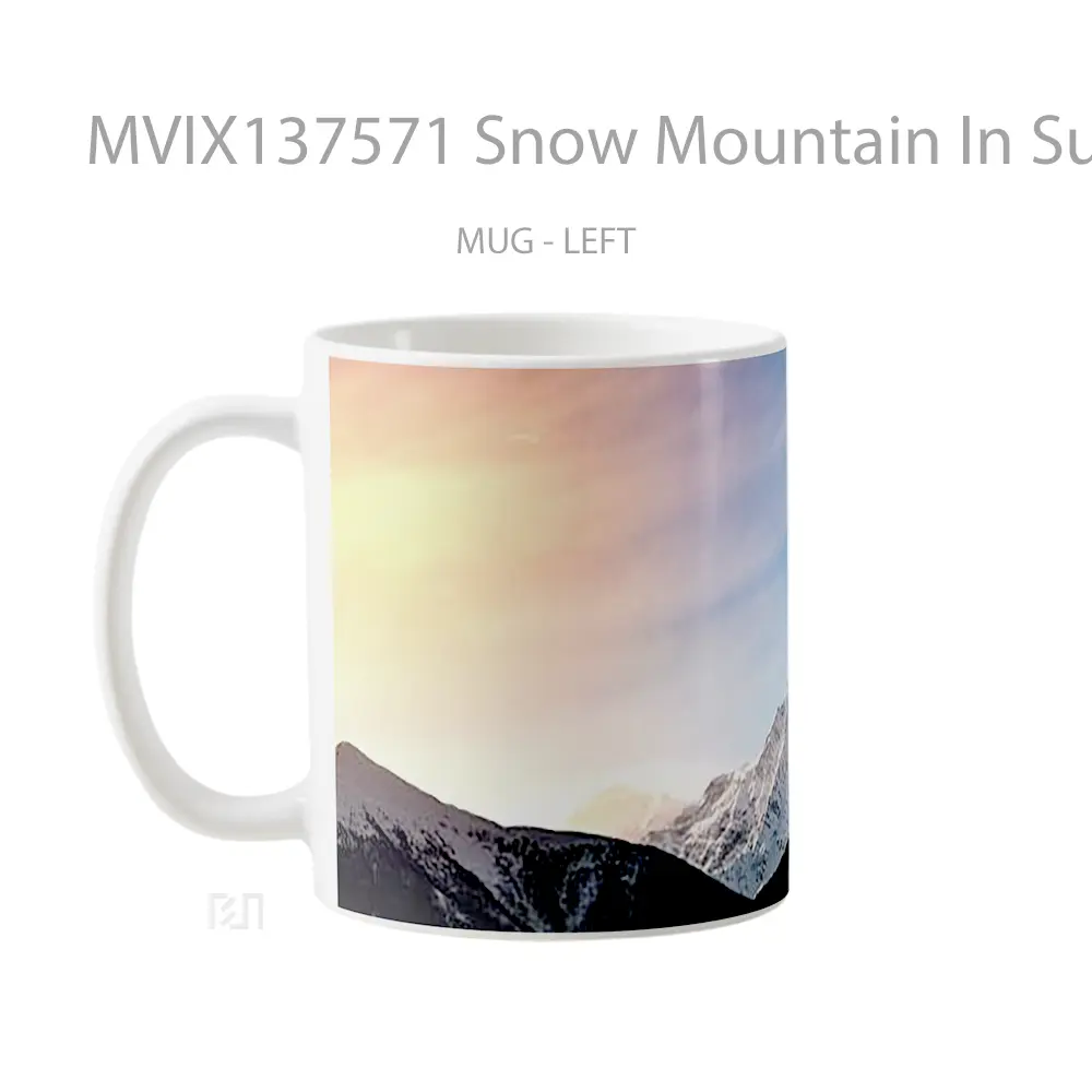 Mug Snow Mountain In Sunset Gelas Pemandangan Alam - All-side / Desain