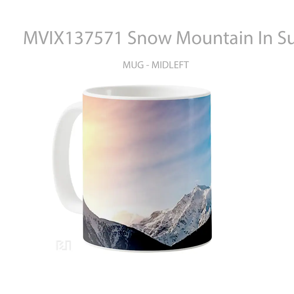 Mug Snow Mountain In Sunset Gelas Pemandangan Alam - All-side / Desain
