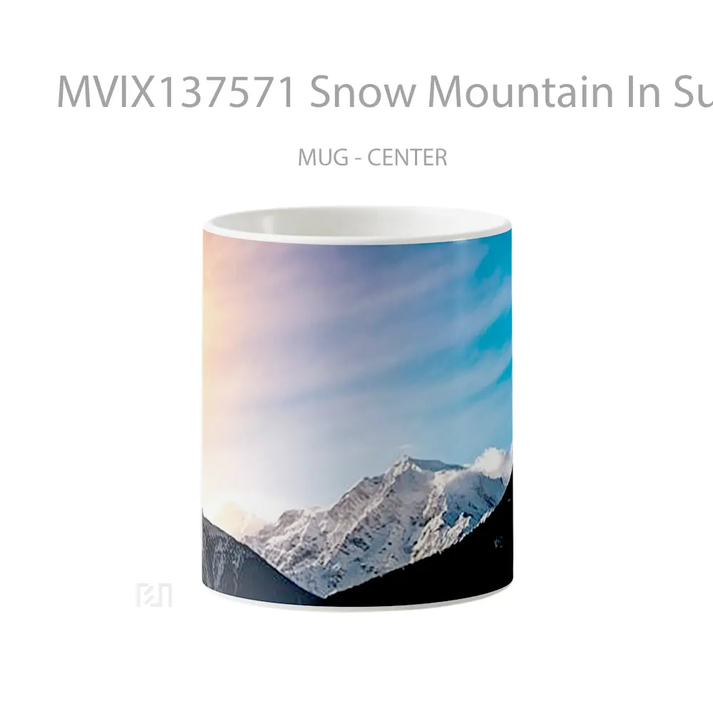 Mug Snow Mountain In Sunset Gelas Pemandangan Alam