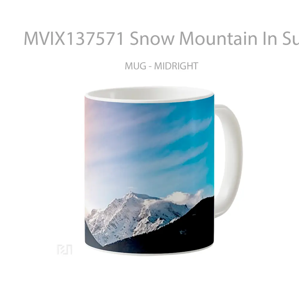 Mug Snow Mountain In Sunset Gelas Pemandangan Alam - All-side / Desain