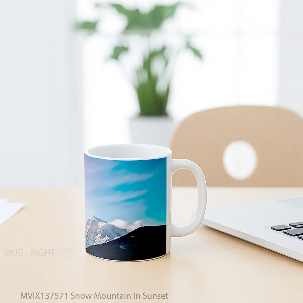 Mug Snow Mountain In Sunset Gelas Pemandangan Alam - All-side / Desain