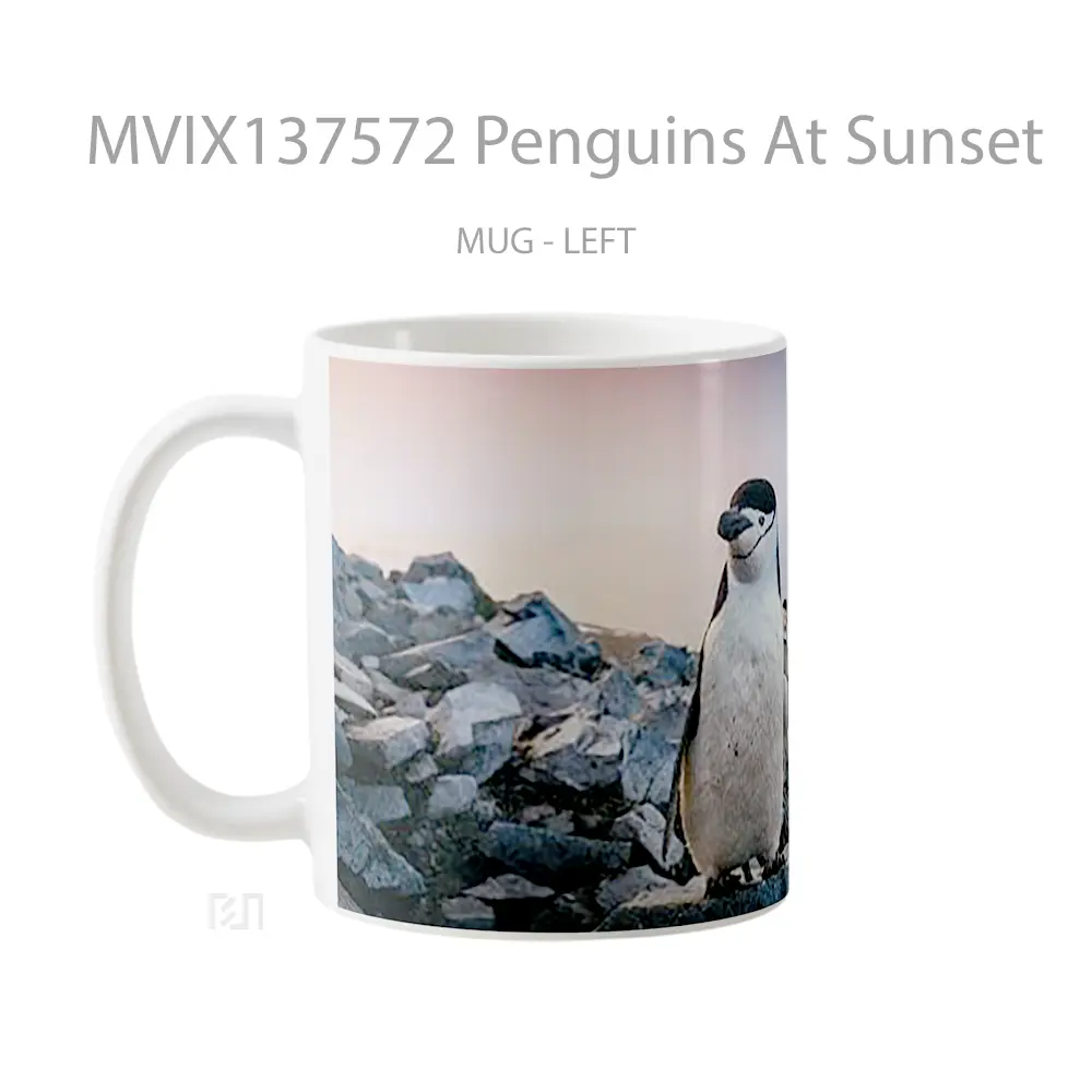 Mug Penguins At Sunset Gelas Pemandangan Alam - All-side / Desain