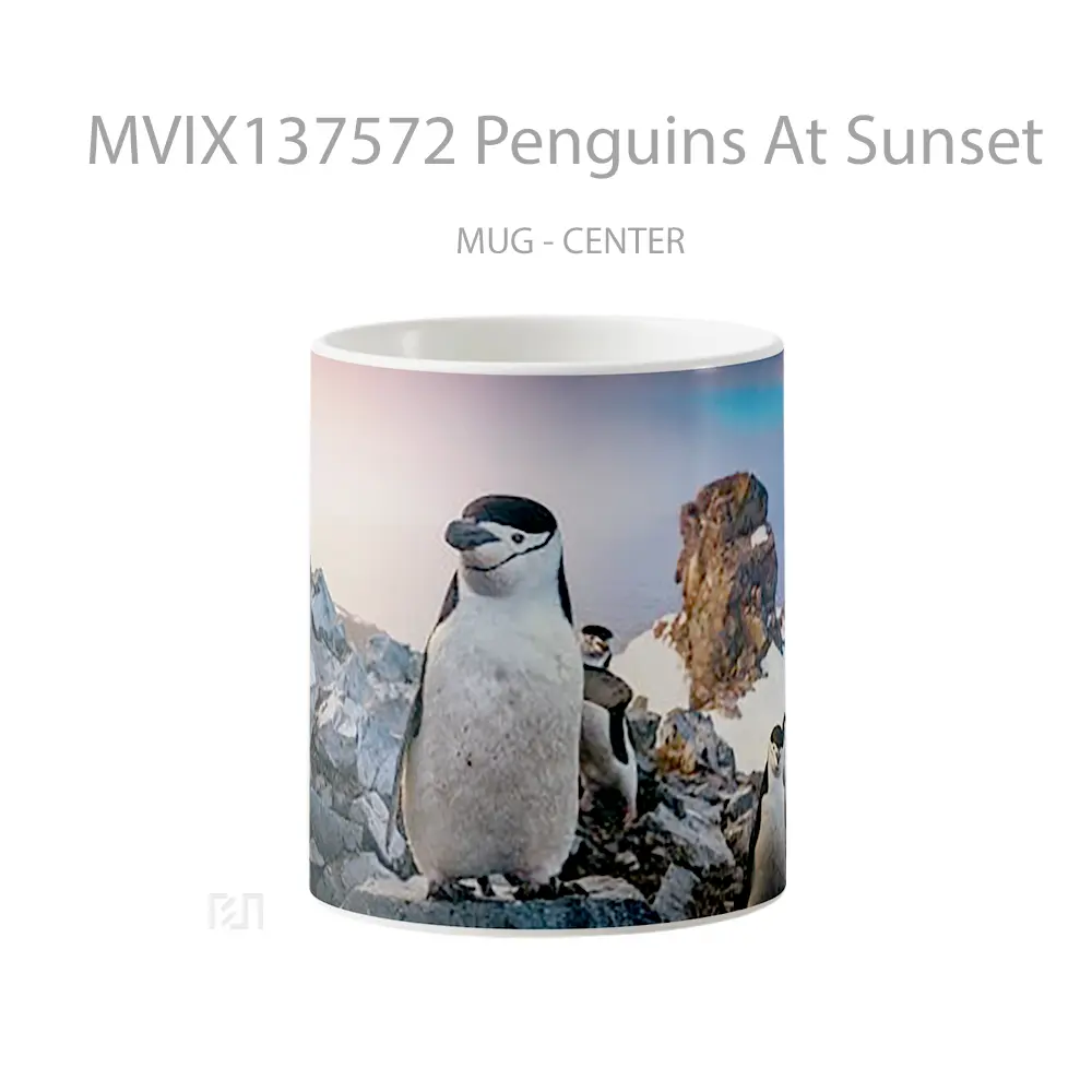 Mug Penguins At Sunset Gelas Pemandangan Alam