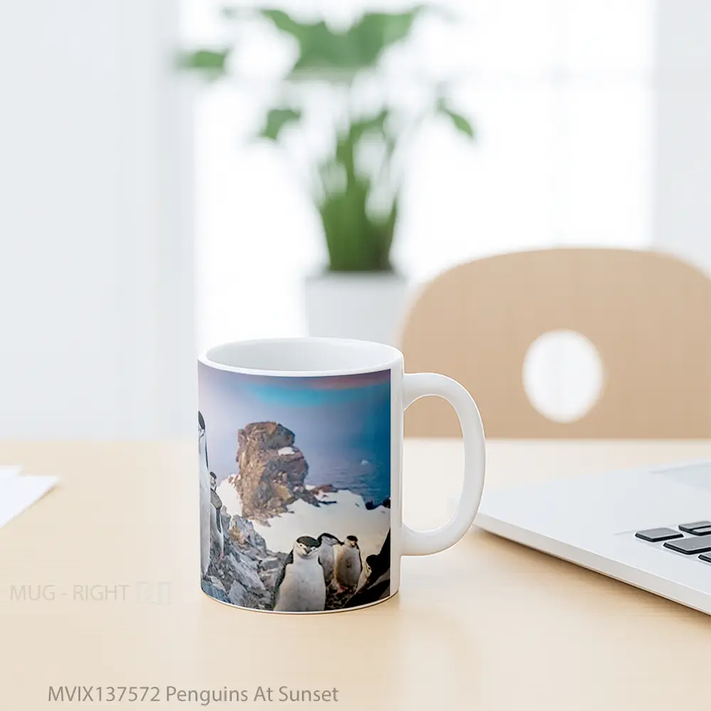Mug Penguins At Sunset Gelas Pemandangan Alam - All-side / Desain