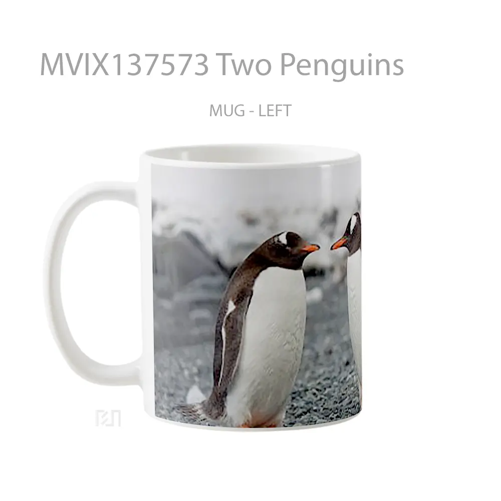 Mug Two Penguins Gelas Keramik Unik - All-side / Desain