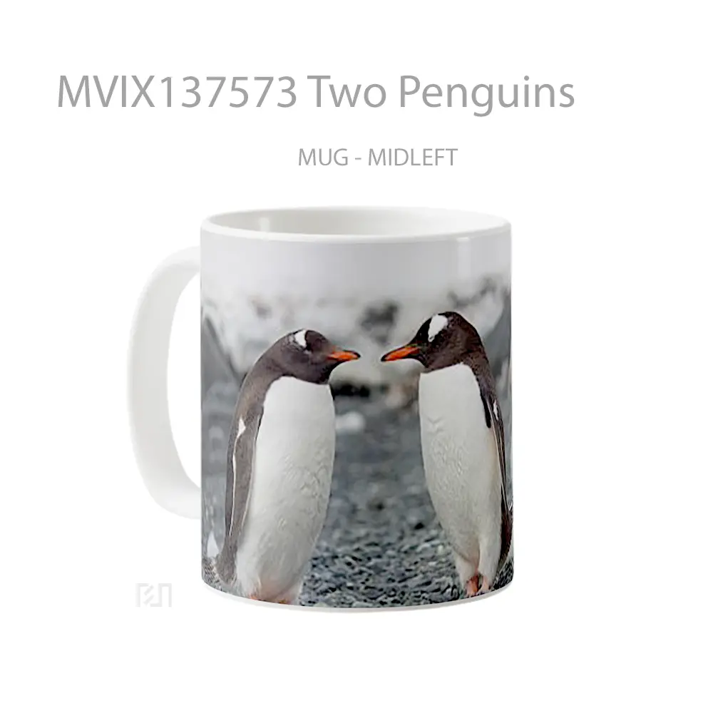 Mug Two Penguins Gelas Keramik Unik - All-side / Desain