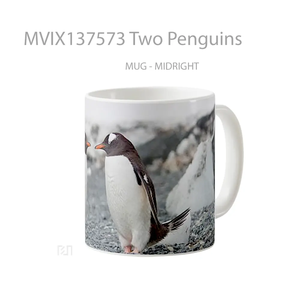 Mug Two Penguins Gelas Keramik Unik - All-side / Desain
