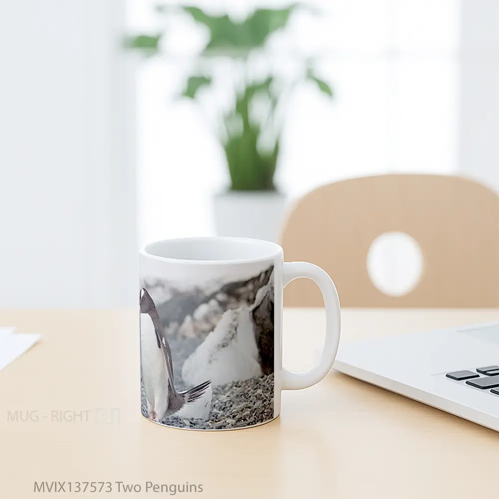 Mug Two Penguins Gelas Keramik Unik - All-side / Desain