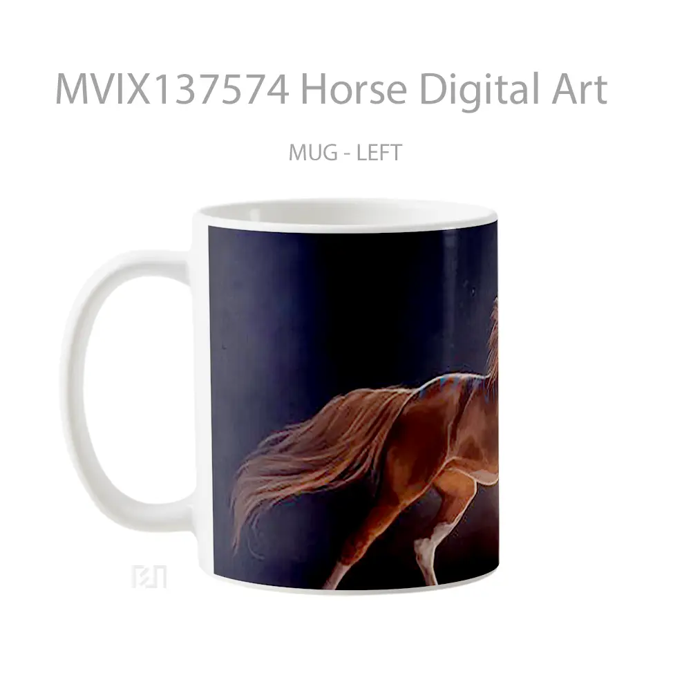 Mug Horse Digital Art Gelas Hewan Lucu - All-side / Desain