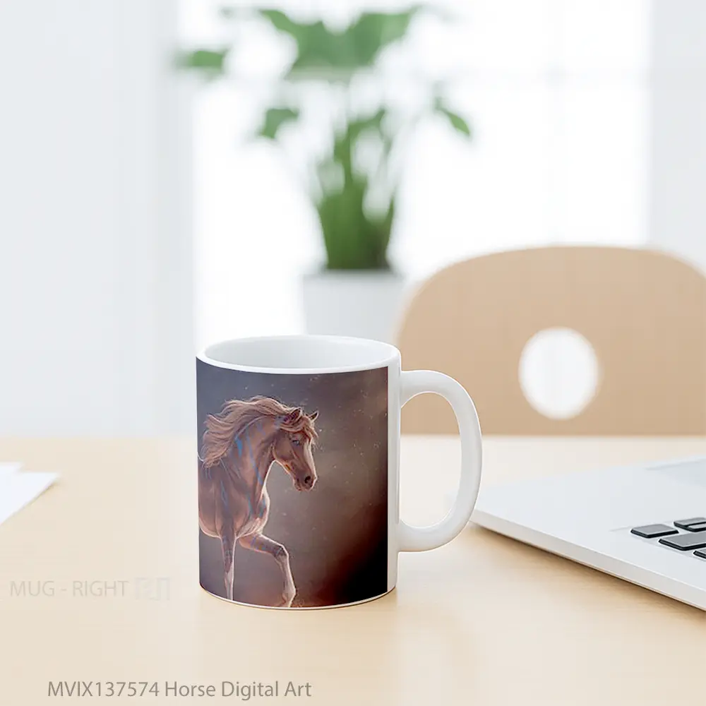 Mug Horse Digital Art Gelas Hewan Lucu - All-side / Desain