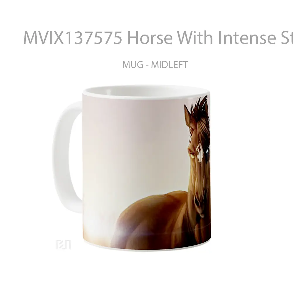 Mug Horse With Intense Stare Gelas Hewan Lucu - All-side / Desain