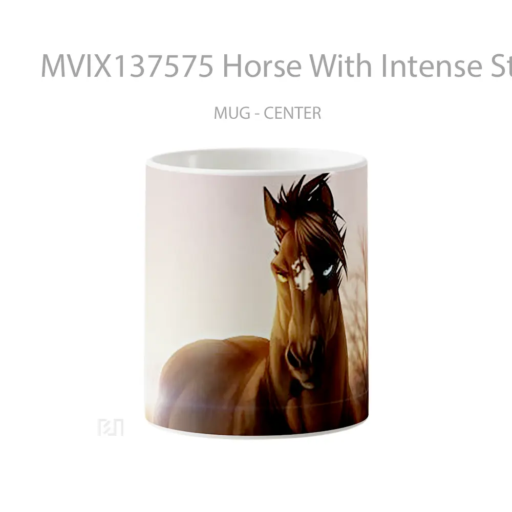 Mug Horse With Intense Stare Gelas Hewan Lucu