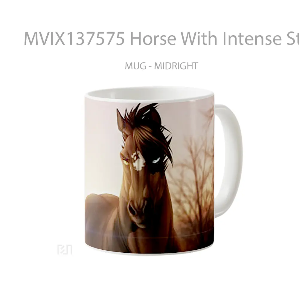 Mug Horse With Intense Stare Gelas Hewan Lucu - All-side / Desain