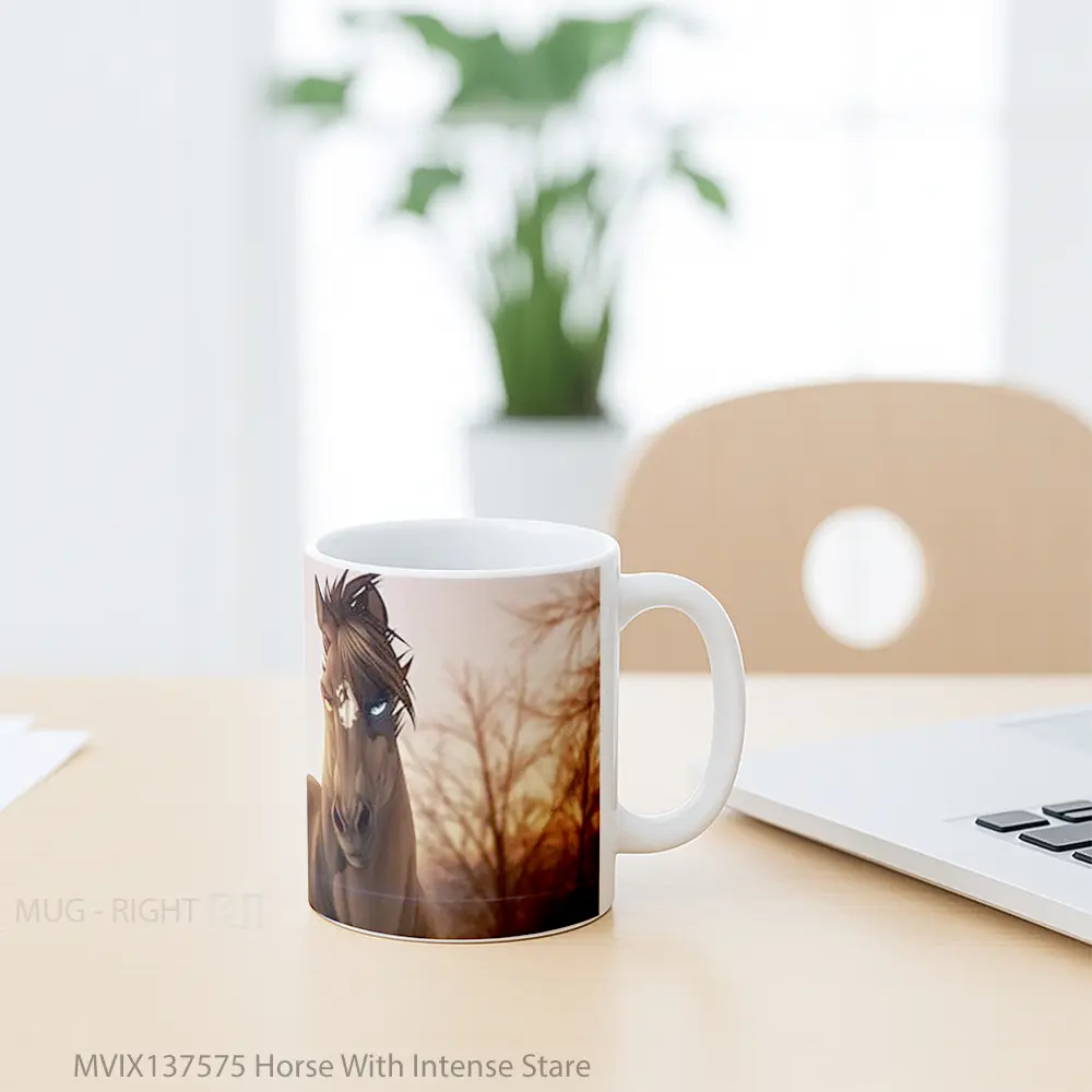 Mug Horse With Intense Stare Gelas Hewan Lucu - All-side / Desain