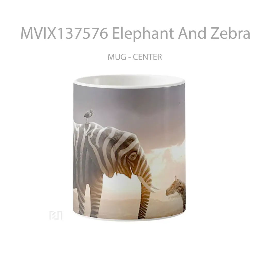 Mug Elephant And Zebra Gelas Hewan Lucu