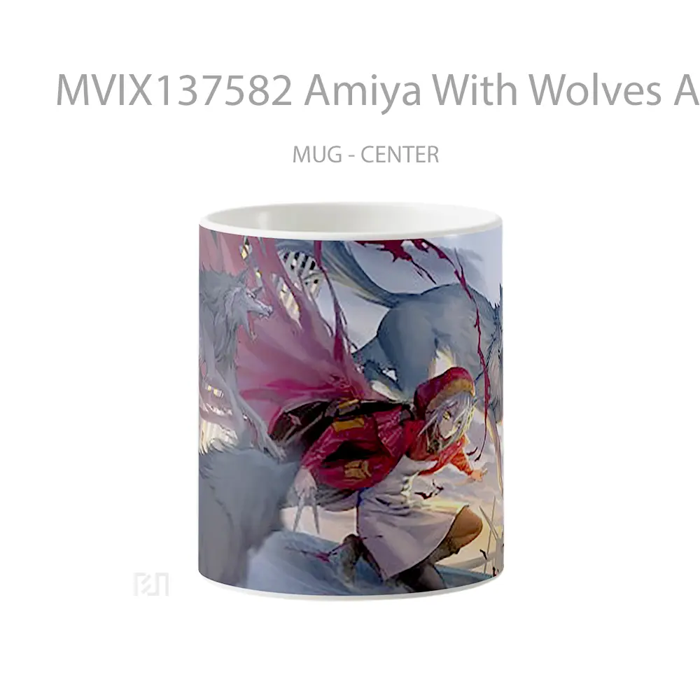 Mug Amiya With Wolves Arknights Gelas Hewan Lucu